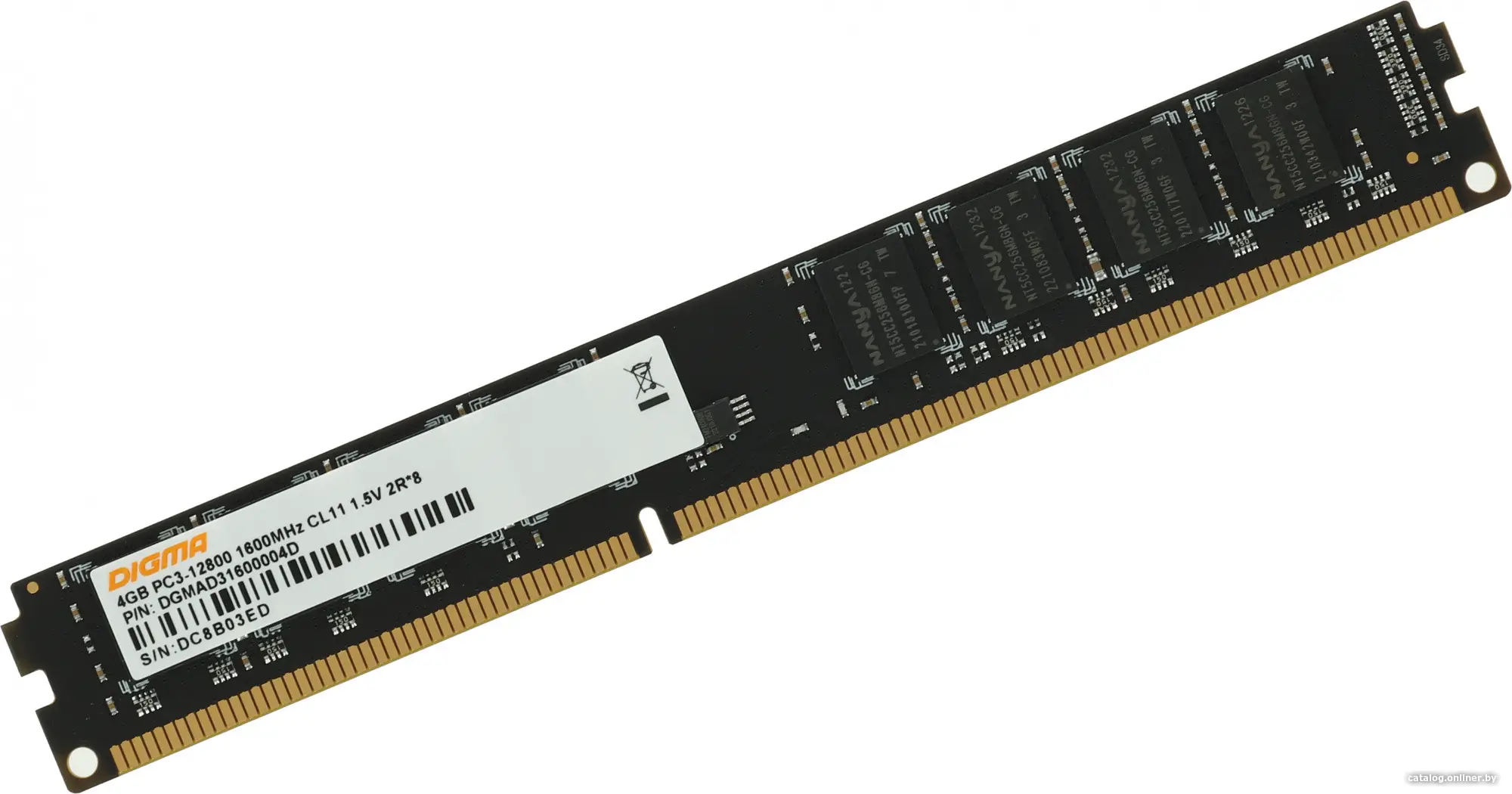 Купить Память DDR3 4Gb 1600MHz Digma DGMAD31600004D RTL PC3-12800 CL11 DIMM 240-pin 1.5В dual rank, цена, опт и розница