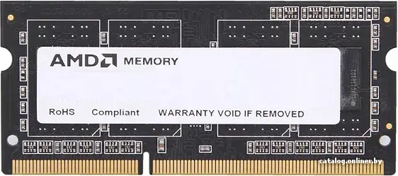 Купить Оперативная память для ноутбука 8Gb AMD Radeon R5 Entertainment R538G1601S2S-U, SODIMM DDR III, PC-12800, 1600MHz, 1.5V, цена, опт и розница