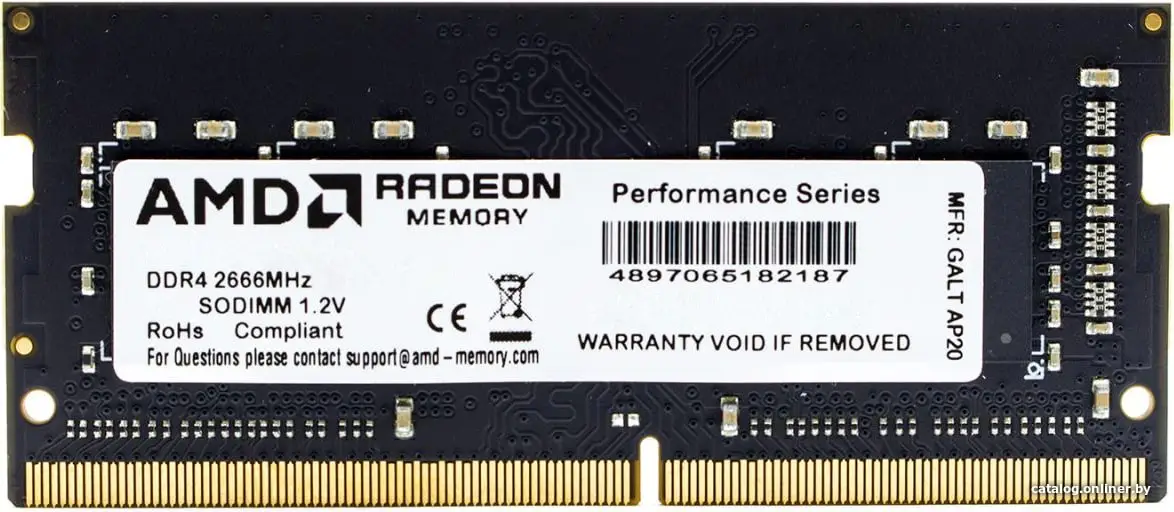 Оперативная память AMD Radeon R7 Performance Series 16GB DDR4 Black Bulk (R7416G2606S2S-UO)