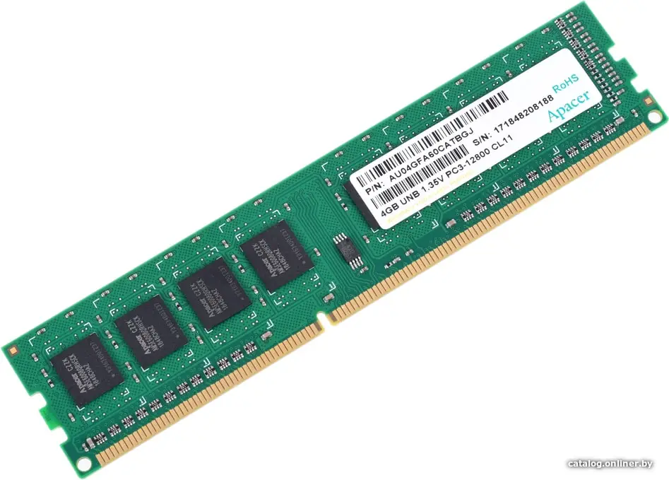Купить Оперативная память Apacer 4GB DDR3 PC3-12800 (DG.04G2K.KAM), цена, опт и розница
