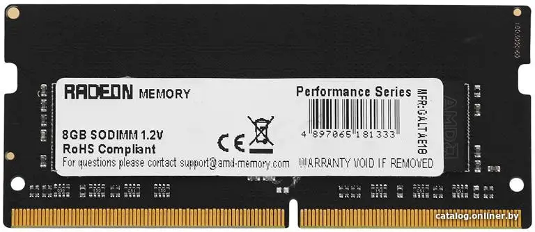 Оперативная память AMD Radeon R9 Gamer Series 8GB DDR4 SODIMM PC4-25600 (R948G3206S2SU)
