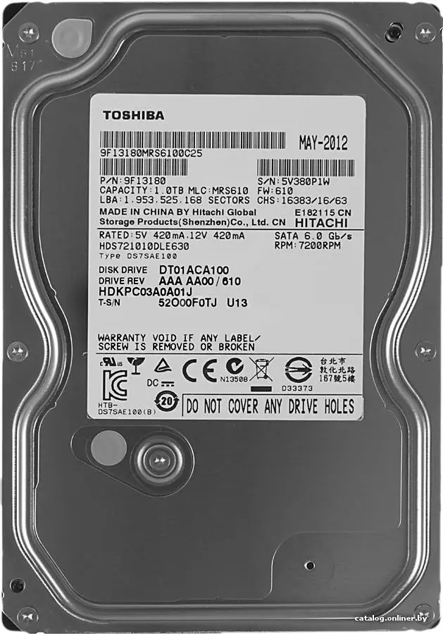 Купить Жесткий диск Toshiba 1TB DT01ACA100, цена, опт и розница