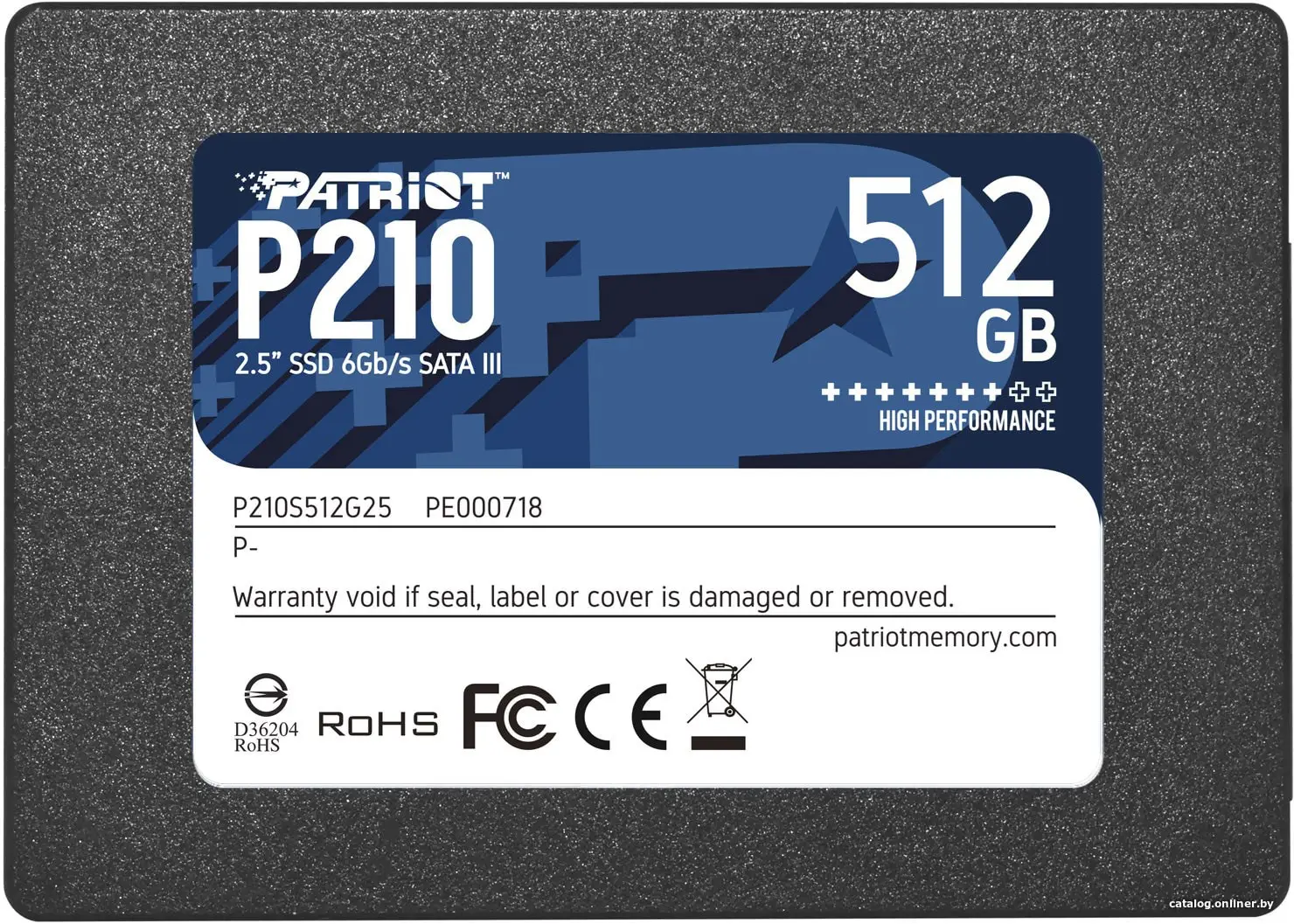 SSD диск Patriot P210 512GB 2.5" SATA III TLC (P210S512G25)
