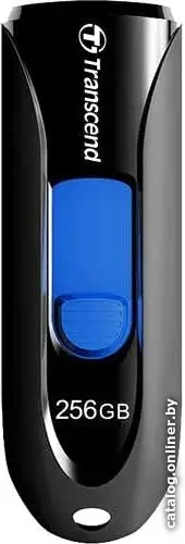 Купить USB 3.0 накопитель 256Gb Transcend JetFlash 790 черный/синий, цена, опт и розница
